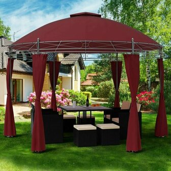 El Jardin - Rond Partytent - 350 cm - Waterdicht Dak - Wanden - Rood - Solar