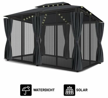 El Jardin - Partytent - 4x3 - Waterdicht Dak - Wanden - Antraciet - Solar