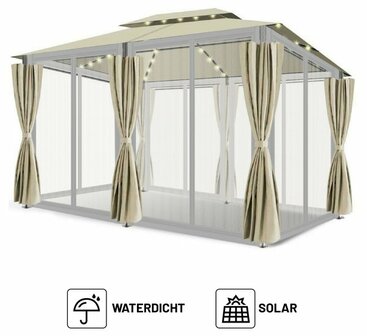 El Jardin - Partytent - 4x3 - Waterdicht Dak - Wanden - Beige - Solar