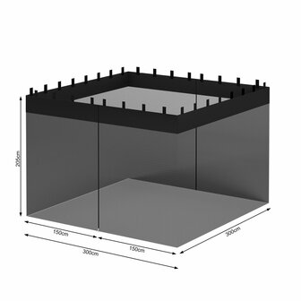 El Jardin - Paviljoen - Insectennet - 3x3 Gaas - Zwart - 200cm Hoog