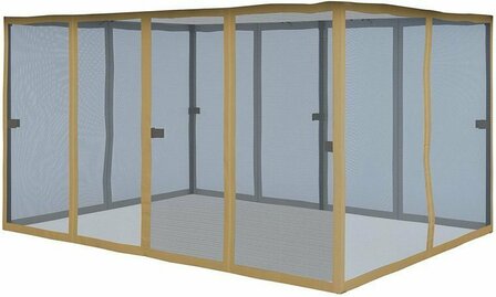 El Jardin - Beige - Insectennet - ca 360 x 260 cm - Voor paviljoen 6 poten - Gaas - Ritssluiting