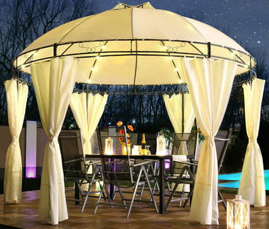 El Jardin - Rond Partytent - 350 cm - Waterdicht Dak - Wanden - Rood - Solar