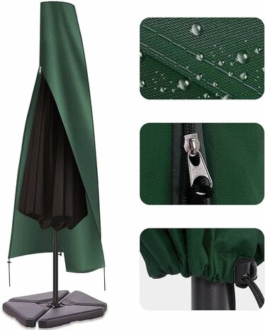 El Jardin - Zweefparasolhoes - groen - 300 cm - parasolbeschermhoes - Parasol