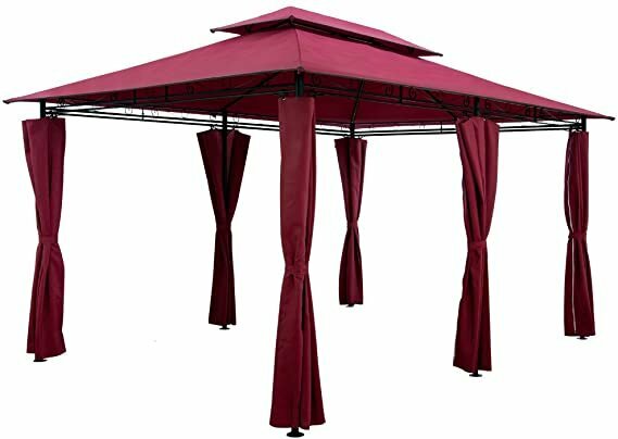 El Jardin - Zijwanden voor Partytent - 360 x 260 - Rood - Voor paviljoen met 6 poten