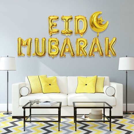 El Jardin - Goud Eid Mubarak Ramadan ballonnen